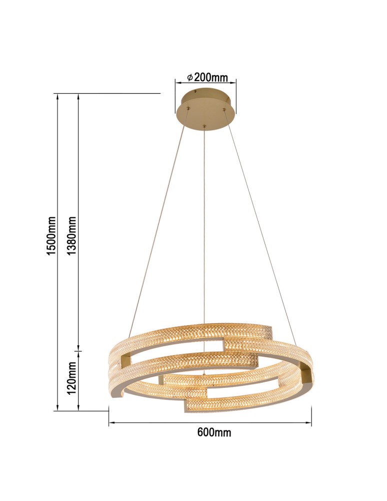 Light Prestige Lampa wisząca Tarja LED CCT złota LP-1810/1P GD Light Prestige Lampa wisząca Tarja LED CCT złota LP-1810/1P GD