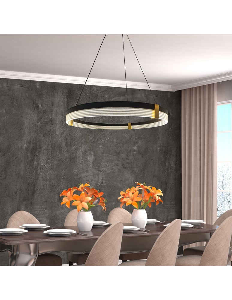 Light Prestige Lampa wisząca Plum 1 LED CCT średnia czarna LP-0407/1P M BK Triangle