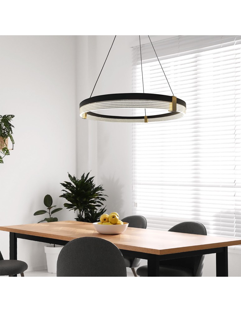 Light Prestige Lampa wisząca Plum 1 LED CCT średnia czarna LP-0407/1P M BK Triangle