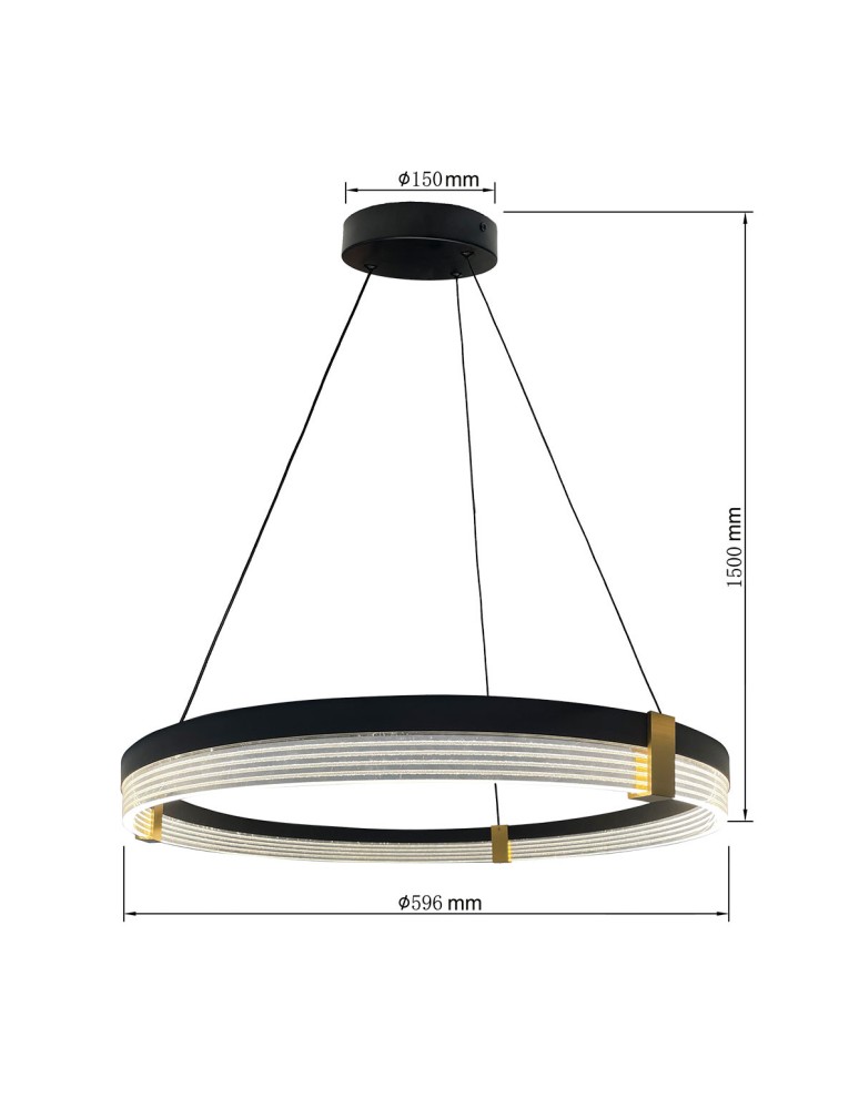 Light Prestige Lampa wisząca Plum 1 LED CCT średnia czarna LP-0407/1P M BK Triangle