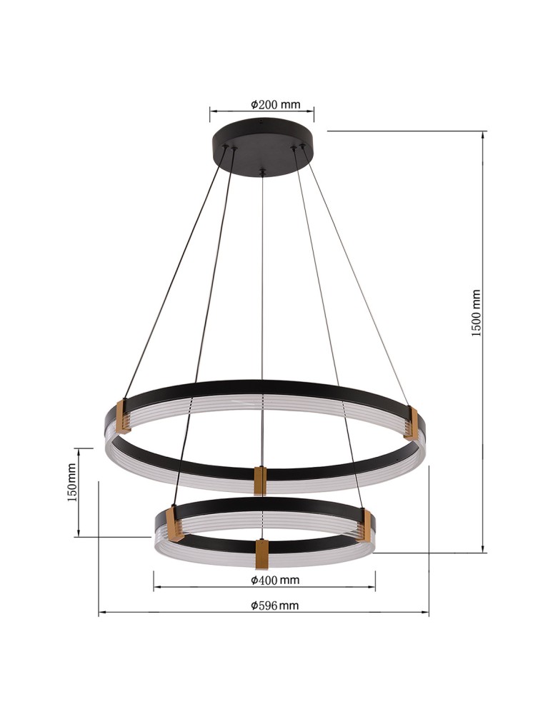 Light Prestige Lampa wisząca Plum 2 LED CCT czarna LP-0407/2P BK Light Prestige Lampa wisząca Plum 2 LED CCT czarna LP-0407/2P BK