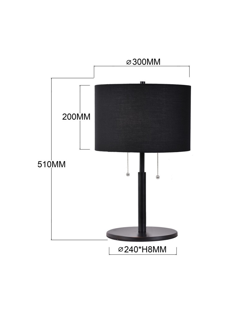 Light Prestige Fogo stołowa czarna LP-0304/2T BK Light Prestige Fogo stołowa czarna LP-0304/2T BK