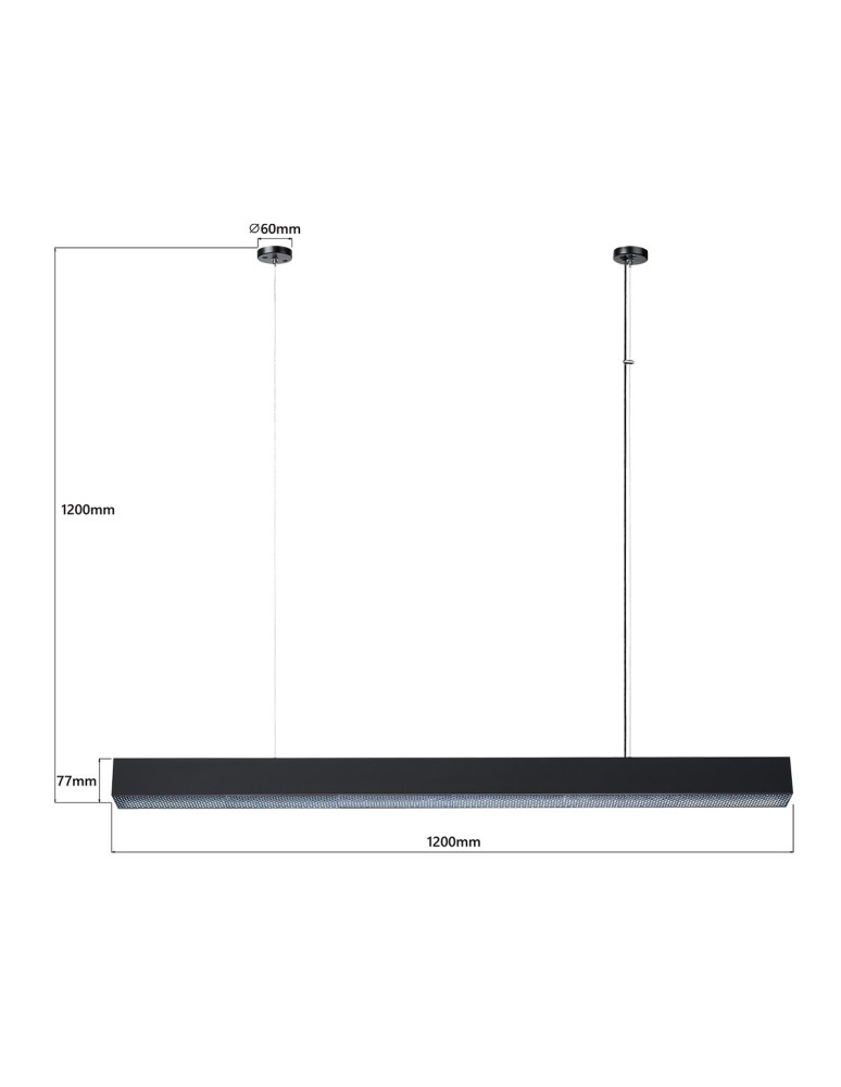 Light Prestige Mira lampa wisząca L czarna Smart LP-1201/1P L BK Smart