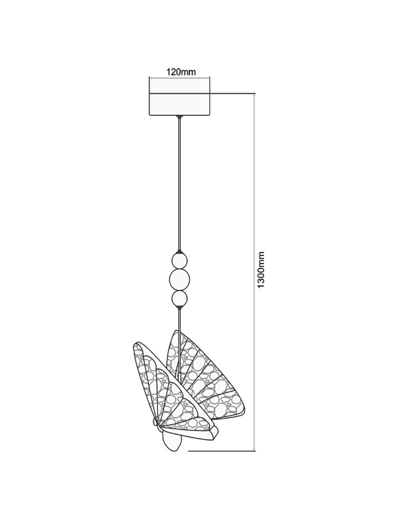 Light Prestige Mariposa 1 wisząca chrom LP-1715/1P CH Light Prestige Mariposa 1 wisząca chrom LP-1715/1P CH