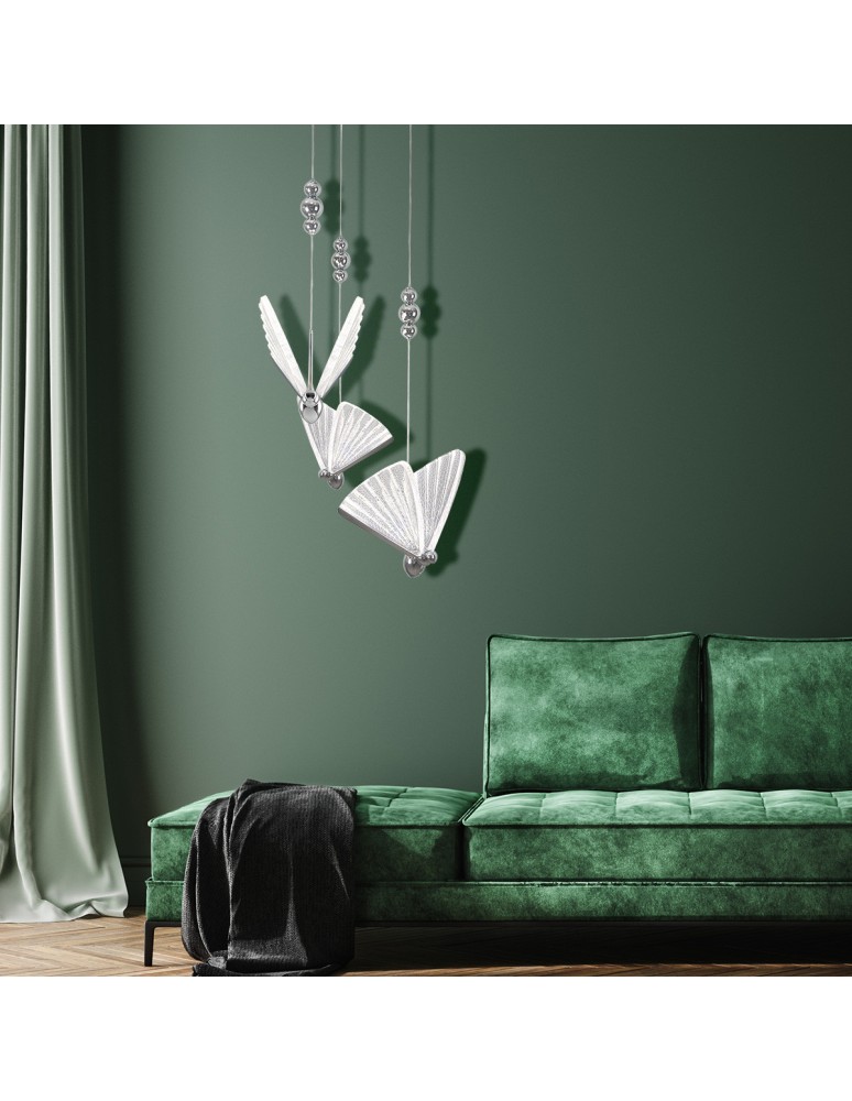Light Prestige Mariposa 3 wisząca talerz chrom LP-1715/3P CH Light Prestige Mariposa 3 wisząca talerz chrom LP-1715/3P CH