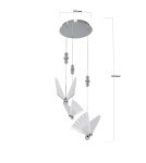 Light Prestige Mariposa 3 wisząca talerz chrom LP-1715/3P CH Light Prestige Mariposa 3 wisząca talerz chrom LP-1715/3P CH