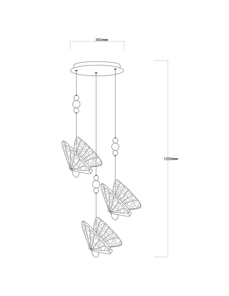 Light Prestige Mariposa 3 wisząca talerz chrom LP-1715/3P CH Light Prestige Mariposa 3 wisząca talerz chrom LP-1715/3P CH