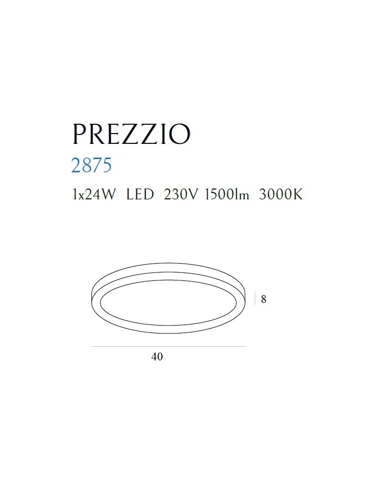 Lampy sufitowe LED - Maxlight Plafon Prezzio Round Ø 40 cm 24W 2875 - product kolory-swiatla.pl 3