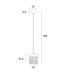 Lampy wiszące pojedyncze - Maxlight Lampa Wisząca Vetro Brushed Black P0574D - product 5