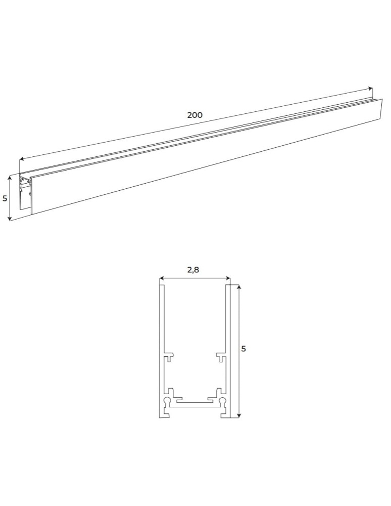 Szyny magnetyczne - Maxlight Szyna Magnetyczna Głęboka, Natynkowa, 2 Metry, Biała MT0019 - product kolory-swiatla.pl 3