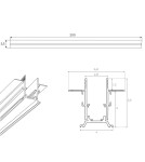 Szyny magnetyczne - Maxlight Szyna Magnetyczna Podtynkowa, 2 Metry, Biała MT0024 - product 3