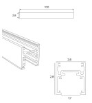 Maxlight Szyna Magnetyczna Płytka, Natynkowa, 1 Metr, Biała MT0028 Maxlight Szyna Magnetyczna Płytka, Natynkowa, 1 Metr, Biała MT0028