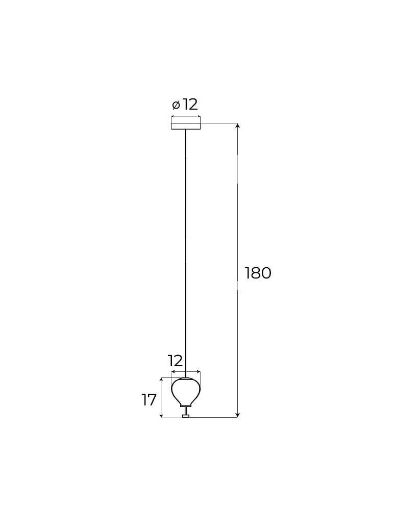 Lampy wiszące pojedyncze - Maxlight Lampa Wisząca Palloncini 1 Amber Glass P0575 - product kolory-swiatla.pl 3