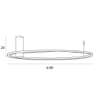 Lampy sufitowe ringi - Maxlight Plafon Queen 80Cm Brushed Gold 20W 3000K C0240 - product 4