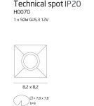 Lampy podtynkowe kwadratowe - Maxlight Oprawa Wpustowa Technical Spot GU5.3 H0070 - product 2