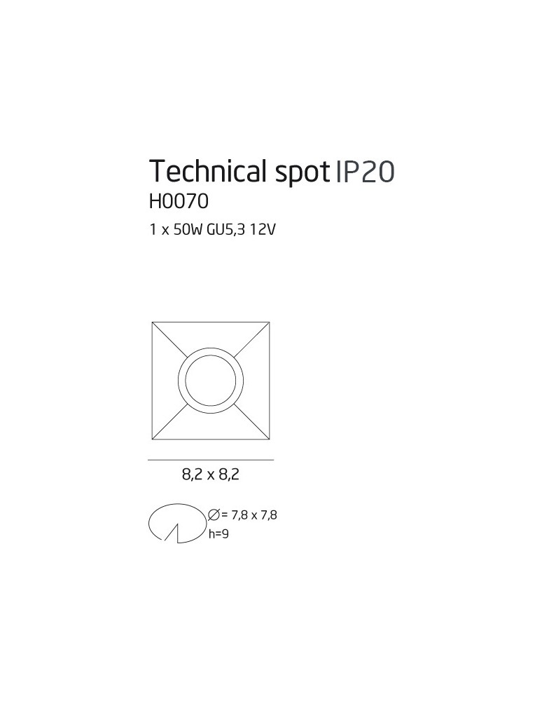 Lampy podtynkowe kwadratowe - Maxlight Oprawa Wpustowa Technical Spot GU5.3 H0070 - product kolory-swiatla.pl 2