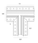 Akcesoria do szynoprzewodów magnetycznych - Maxlight Łącznik T Do Szyn Podtynkowych. Montaż Na Sufit Lub Ścianę. Do Szyn MT0006, MT0007 MT0016 - product 2