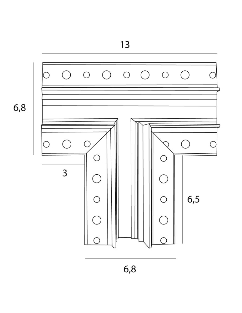 Akcesoria do szynoprzewodów magnetycznych - Maxlight Łącznik T Do Szyn Podtynkowych. Montaż Na Sufit Lub Ścianę. Do Szyn MT0006, MT0007 MT0016 - product kolory-swiatla.pl 2