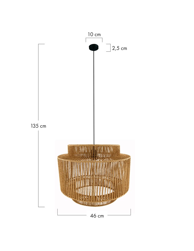 Dijk Lampa Wisząca w Stylu Boho 46x46x35cm Kolor Naturalny 55698-017 Dijk Lampa Wisząca w Stylu Boho 46x46x35cm Kolor Naturalny 55698-017