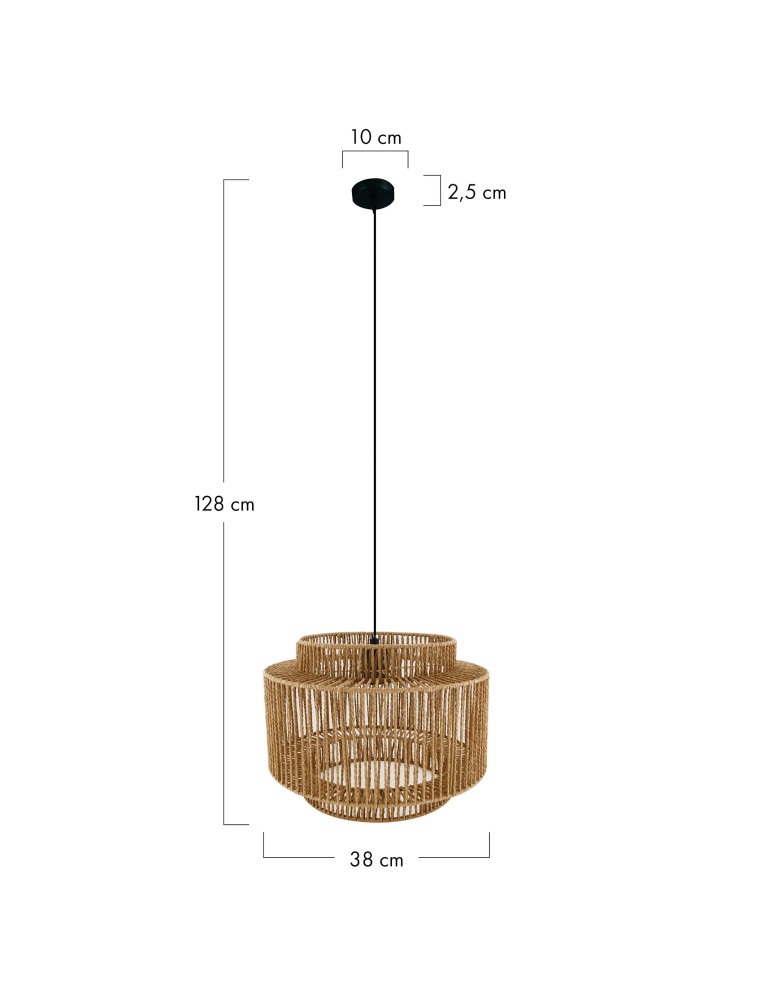 Dijk Lampa Wisząca w Stylu Boho 38x38x28cm Kolor Naturalny 55697-017