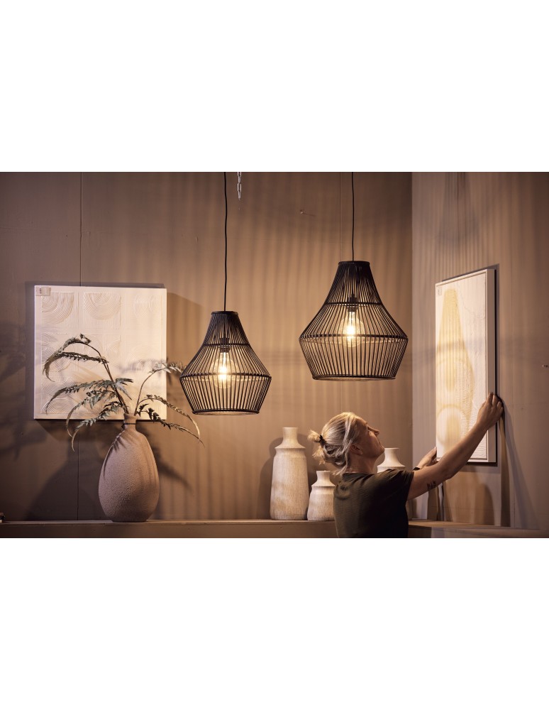 Dijk Lampa Wisząca Bambusowa w Stylu Boho 38x38x42cm Kolor Czarny 55703-074 Dijk Lampa Wisząca Bambusowa w Stylu Boho 38x38x42cm Kolor Czarny 55703-074