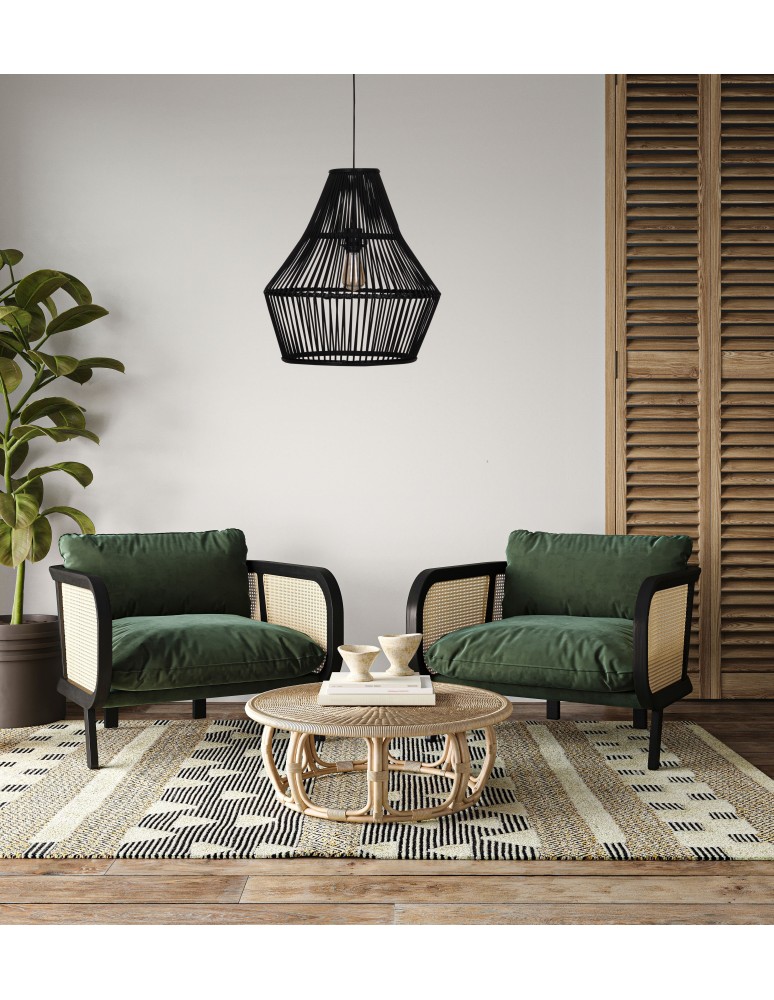 Dijk Lampa Wisząca Bambusowa w Stylu Boho 38x38x42cm Kolor Czarny 55703-074 Dijk Lampa Wisząca Bambusowa w Stylu Boho 38x38x42cm Kolor Czarny 55703-074