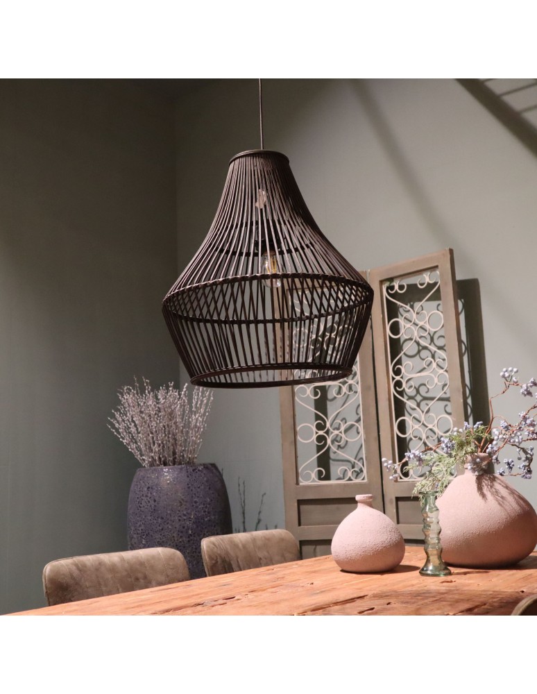 Dijk Lampa Wisząca Bambusowa w Stylu Boho 38x38x42cm Kolor Czarny 55703-074 Dijk Lampa Wisząca Bambusowa w Stylu Boho 38x38x42cm Kolor Czarny 55703-074
