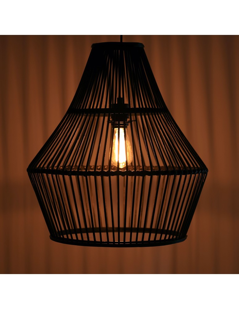 Dijk Lampa Wisząca Bambusowa w Stylu Boho 38x38x42cm Kolor Czarny 55703-074 Dijk Lampa Wisząca Bambusowa w Stylu Boho 38x38x42cm Kolor Czarny 55703-074