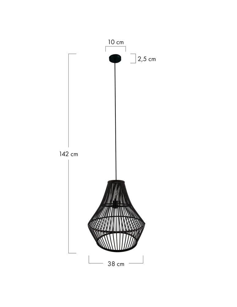Dijk Lampa Wisząca Bambusowa w Stylu Boho 38x38x42cm Kolor Czarny 55703-074 Dijk Lampa Wisząca Bambusowa w Stylu Boho 38x38x42cm Kolor Czarny 55703-074