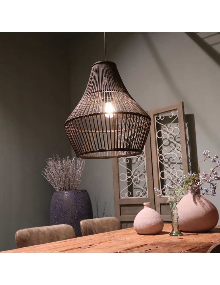 Dijk Lampa Wisząca Bambusowa w Stylu Boho 46x46x50cm Kolor Czarny 55704-074 Dijk Lampa Wisząca Bambusowa w Stylu Boho 46x46x50cm Kolor Czarny 55704-074
