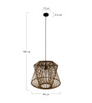 Lampy wiszące boho - Dijk Lampa Wisząca Bambusowa w Stylu Boho 46x46x40cm Kolor Naturalny 55706-017 - product 6