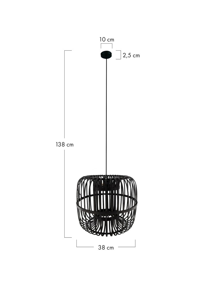 Dijk Lampa Wisząca Bambusowa w Stylu Boho 38x38x32cm Kolor Czarny 55707-074 Dijk Lampa Wisząca Bambusowa w Stylu Boho 38x38x32cm Kolor Czarny 55707-074