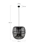 Dijk Lampa Wisząca Bambusowa w Stylu Boho 46x46x40cm Kolor Czarny 55708-074 Dijk Lampa Wisząca Bambusowa w Stylu Boho 46x46x40cm Kolor Czarny 55708-074