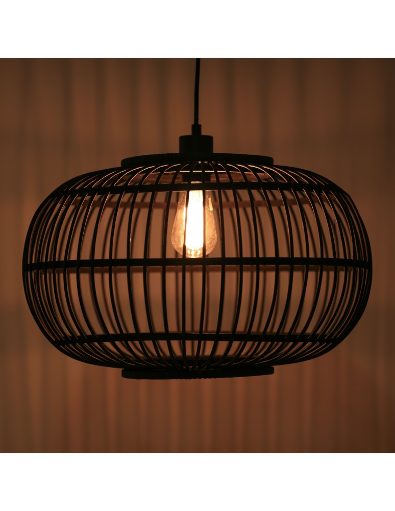 Dijk Lampa Wisząca Bambusowa w Stylu Boho 38x38x27cm Kolor Czarny 55715-074 Dijk Lampa Wisząca Bambusowa w Stylu Boho 38x38x27cm Kolor Czarny 55715-074