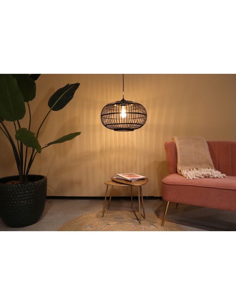 Dijk Lampa Wisząca Bambusowa w Stylu Boho 46x46x28cm Kolor Czarny 55716-074 Dijk Lampa Wisząca Bambusowa w Stylu Boho 46x46x28cm Kolor Czarny 55716-074