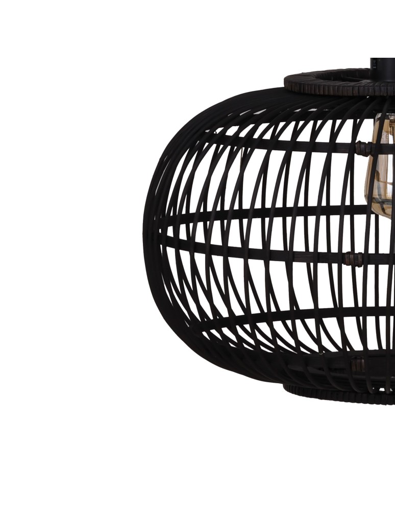 Dijk Lampa Wisząca Bambusowa w Stylu Boho 46x46x28cm Kolor Czarny 55716-074 Dijk Lampa Wisząca Bambusowa w Stylu Boho 46x46x28cm Kolor Czarny 55716-074
