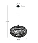 Dijk Lampa Wisząca Bambusowa w Stylu Boho 46x46x28cm Kolor Czarny 55716-074 Dijk Lampa Wisząca Bambusowa w Stylu Boho 46x46x28cm Kolor Czarny 55716-074
