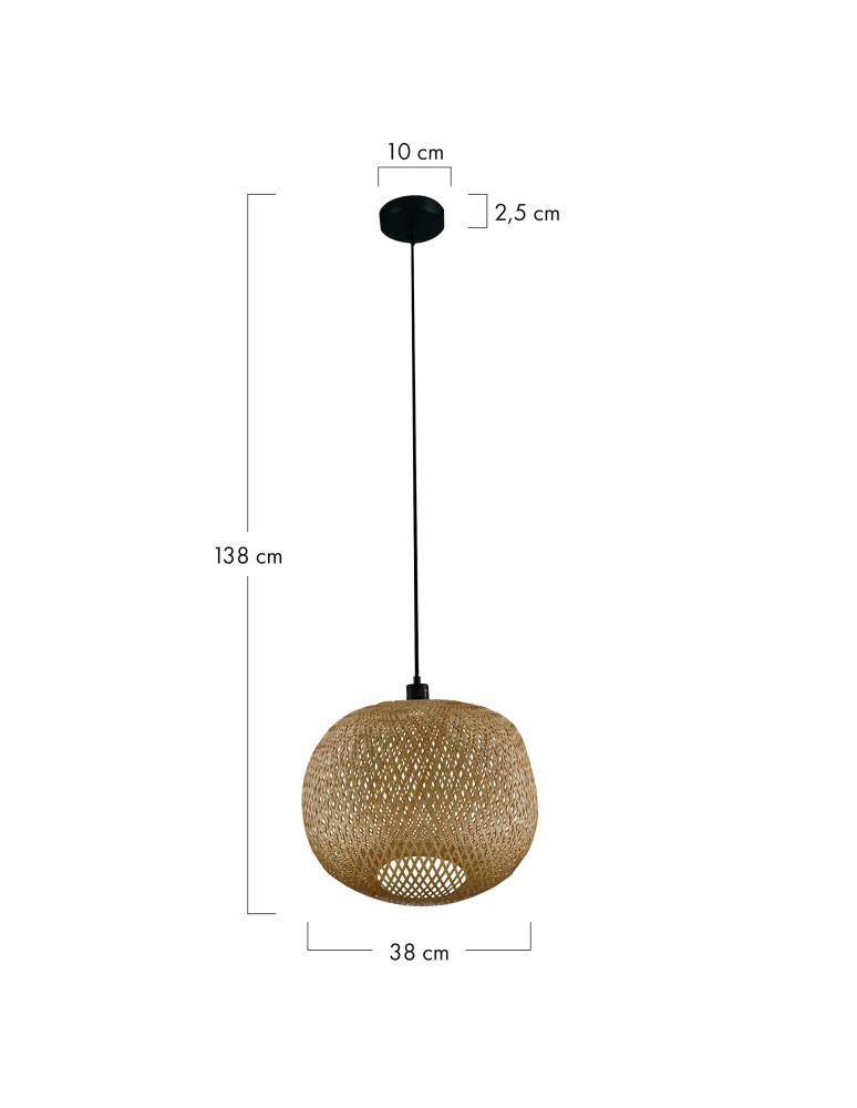 Dijk Lampa Wisząca Bambusowa w Stylu Boho 38x38x35cm Kolor Naturalny 55857-017 Dijk Lampa Wisząca Bambusowa w Stylu Boho 38x38x35cm Kolor Naturalny 55857-017