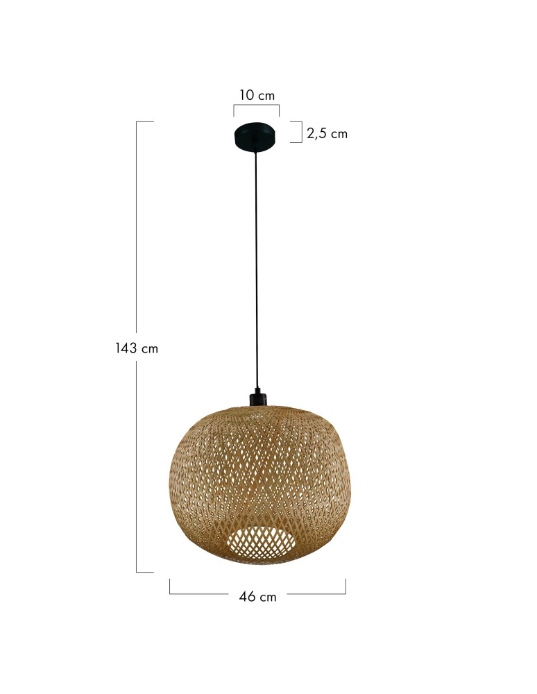 Dijk Lampa Wisząca Bambusowa w Stylu Boho 46x46x43cm Kolor Naturalny 55858-017 Dijk Lampa Wisząca Bambusowa w Stylu Boho 46x46x43cm Kolor Naturalny 55858-017