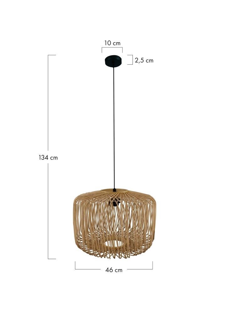 Dijk Lampa Wisząca Bambusowa w Stylu Boho 46x46x34cm Kolor Naturalny 55878-017 Dijk Lampa Wisząca Bambusowa w Stylu Boho 46x46x34cm Kolor Naturalny 55878-017