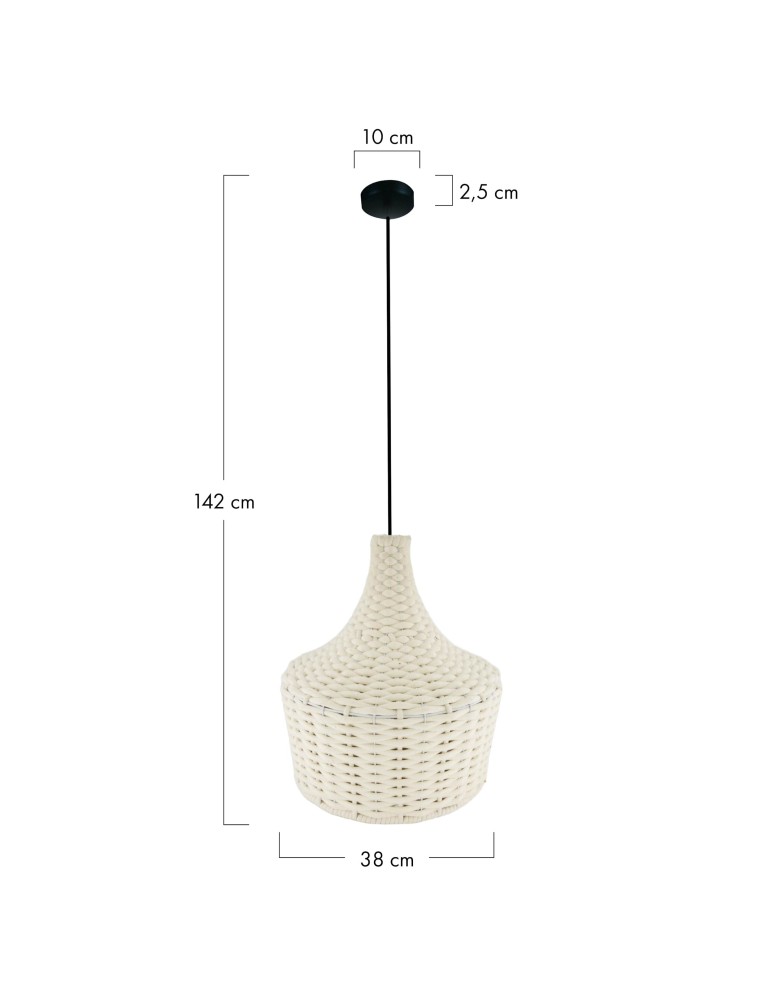 Dijk Lampa Wisząca Bawełniana 38x38x42cm Kolor Biały 102392 Dijk Lampa Wisząca Bawełniana 38x38x42cm Kolor Biały 102392