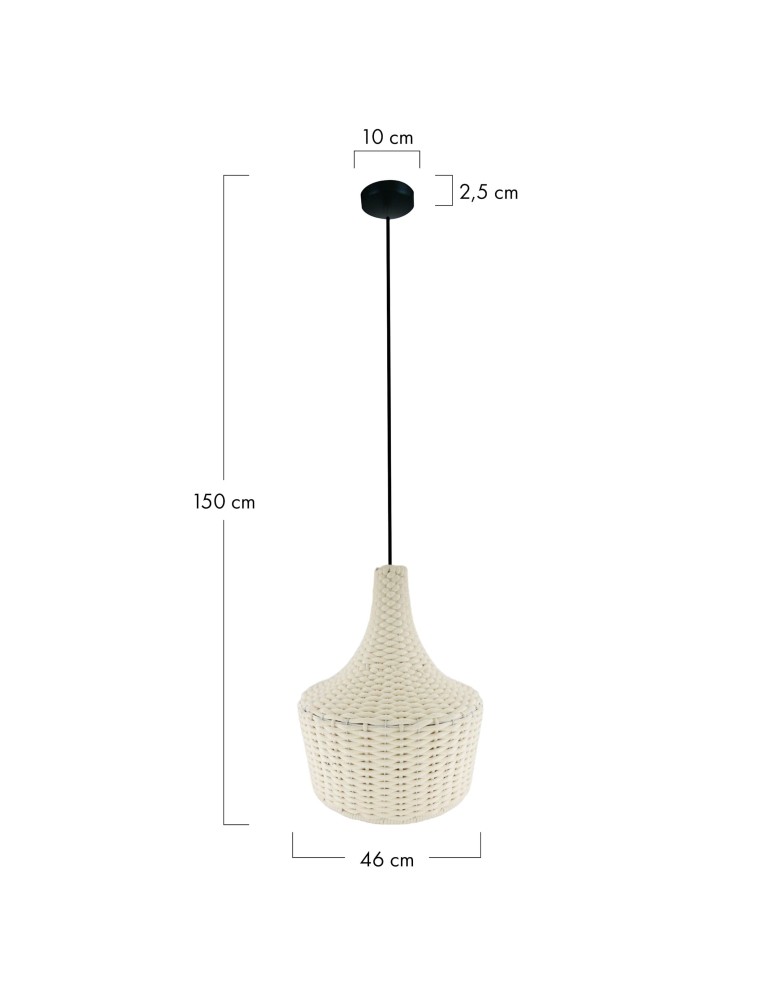 Dijk Lampa Wisząca Bawełniana 46x46x50cm Kolor Biały 102393 Dijk Lampa Wisząca Bawełniana 46x46x50cm Kolor Biały 102393