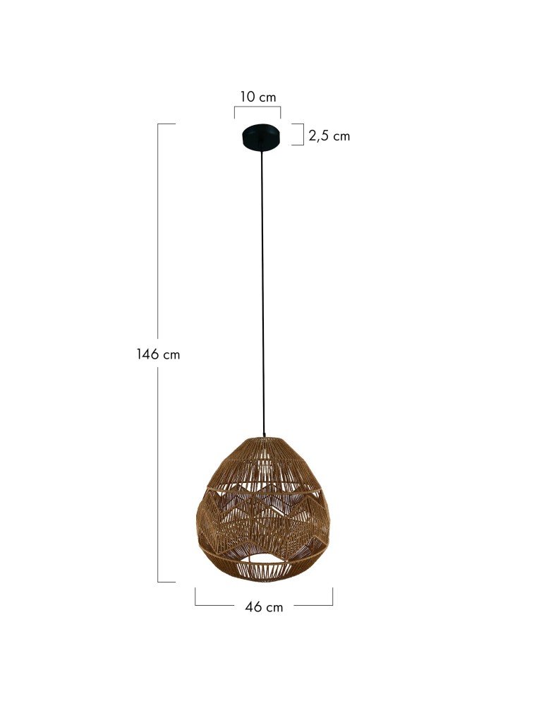 Dijk Lampa Wisząca w Stylu Boho 46x46x46cm Kolor Naturalny 55866-017