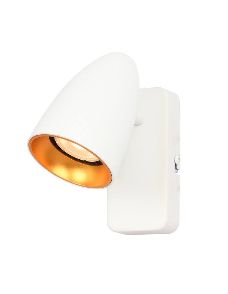 Italux Tino Kinkiet 1xGU10 10W Biały, złoty WL-36748-1-WH-GD