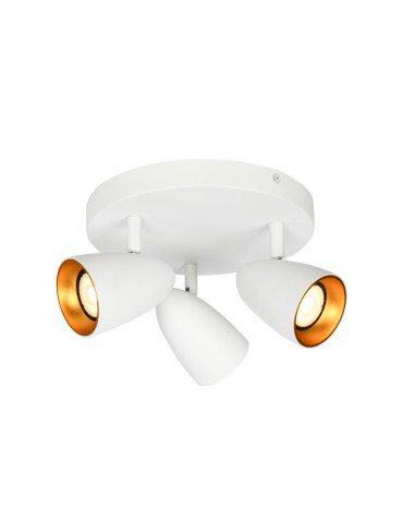 Italux Tino Reflektorek/Spot 3xGU10 10W Biały, złoty SPL-36748-3R-WH-GD