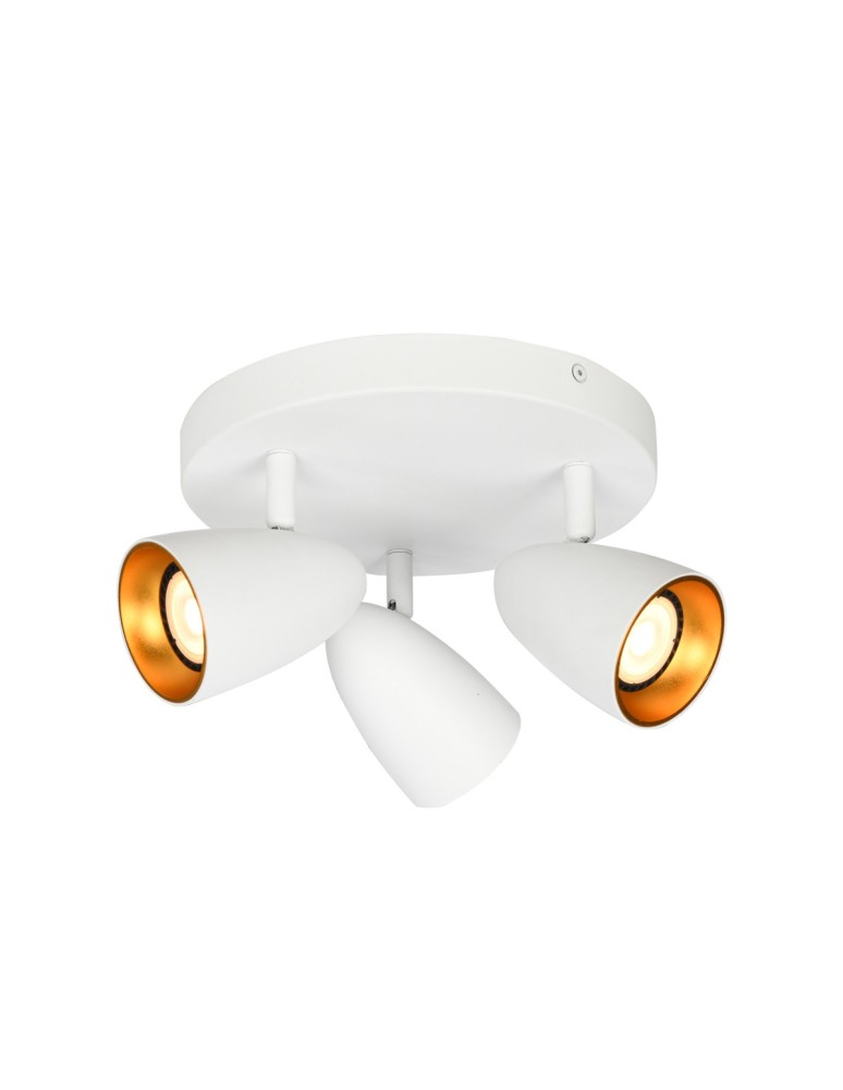 Italux Tino Reflektorek/Spot 3xGU10 10W Biały, złoty SPL-36748-3R-WH-GD