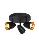 Lampy sufitowe regulowane - spoty - Italux Tino Reflektorek/Spot 3xGU10 10W Czarny, złoty SPL-36748-3R-BK-GD - product 1