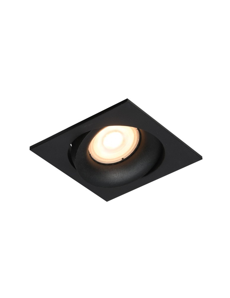 Italux Ponar Sufitowa Podtynkowa 1xGU10 10W Czarny piaskowany DL-26451-GU10-BK