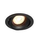 Lampy podtynkowe okrągłe - Italux Oker Sufitowa Podtynkowa 1xGU10 10W Czarny piaskowany DL-26260-GU10-BK - product 1