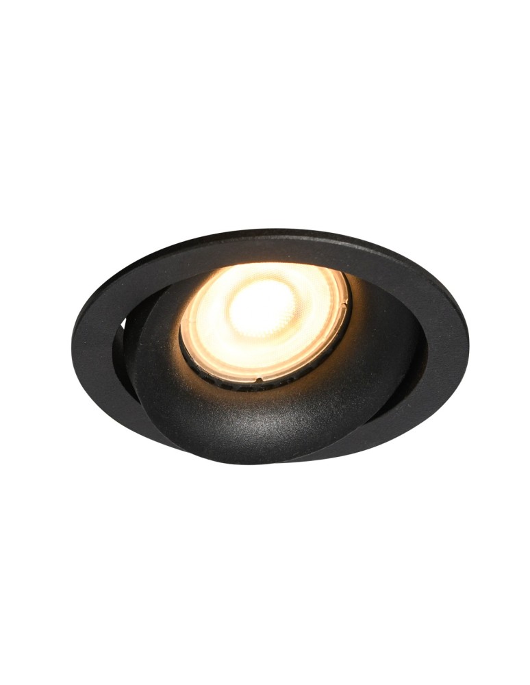 Italux Oker Sufitowa Podtynkowa 1xGU10 10W Czarny piaskowany DL-26260-GU10-BK